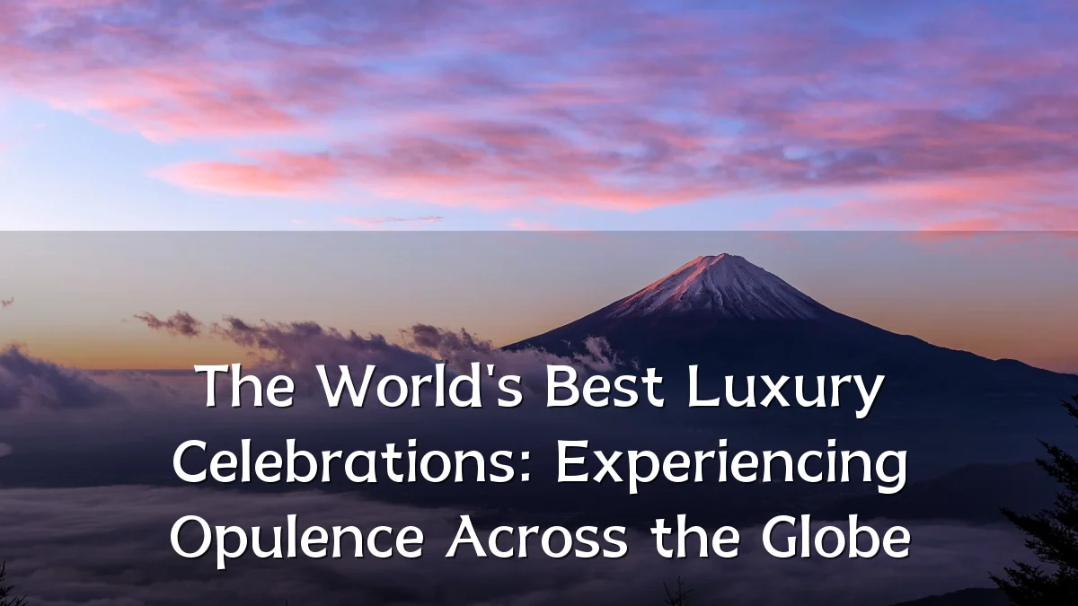 The World's Best Luxury Celebrations: Experiencing Opulence Across the Globe